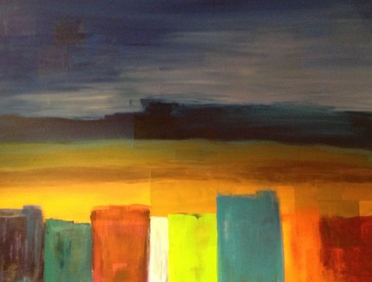 Abstract sunset over the plains