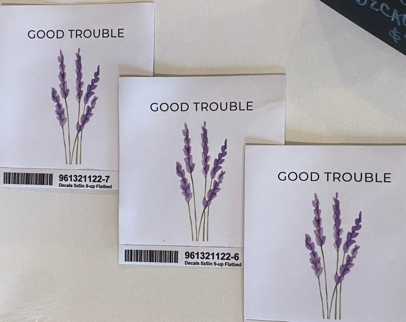 Decals printed with Happy Marmot art