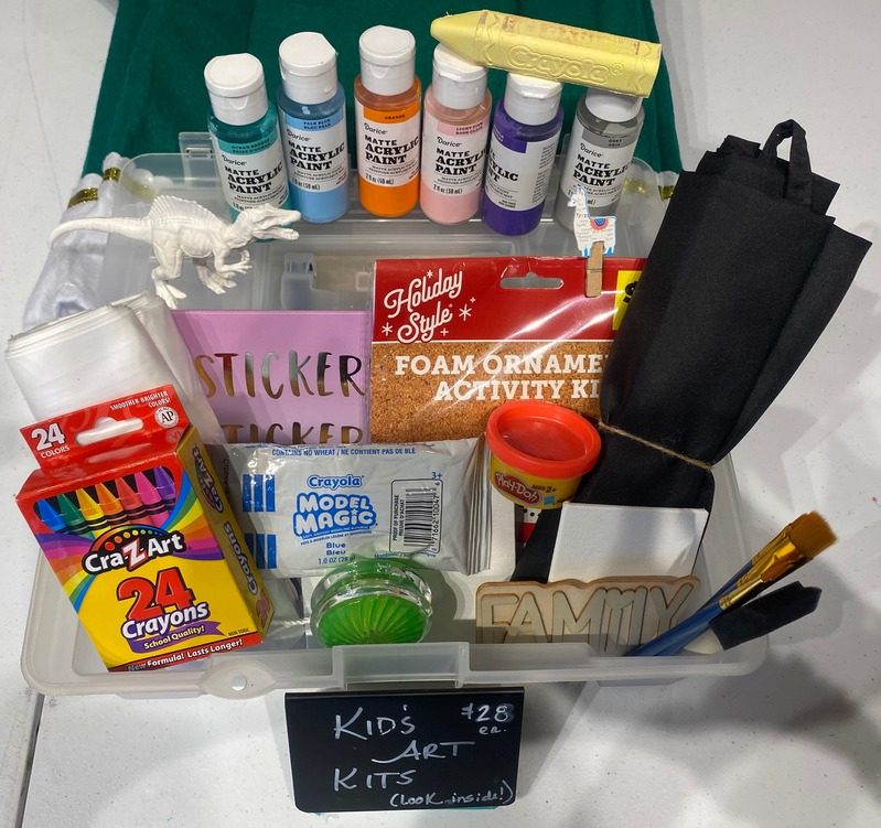 Kid’s Art Kit printed with Happy Marmot art