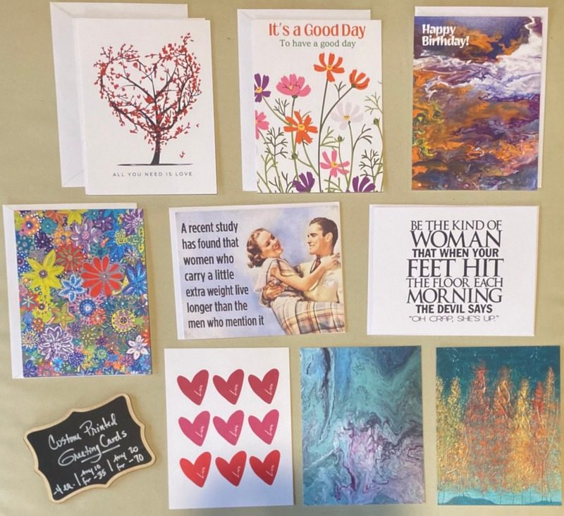 Greeting notecards printed with Happy Marmot art