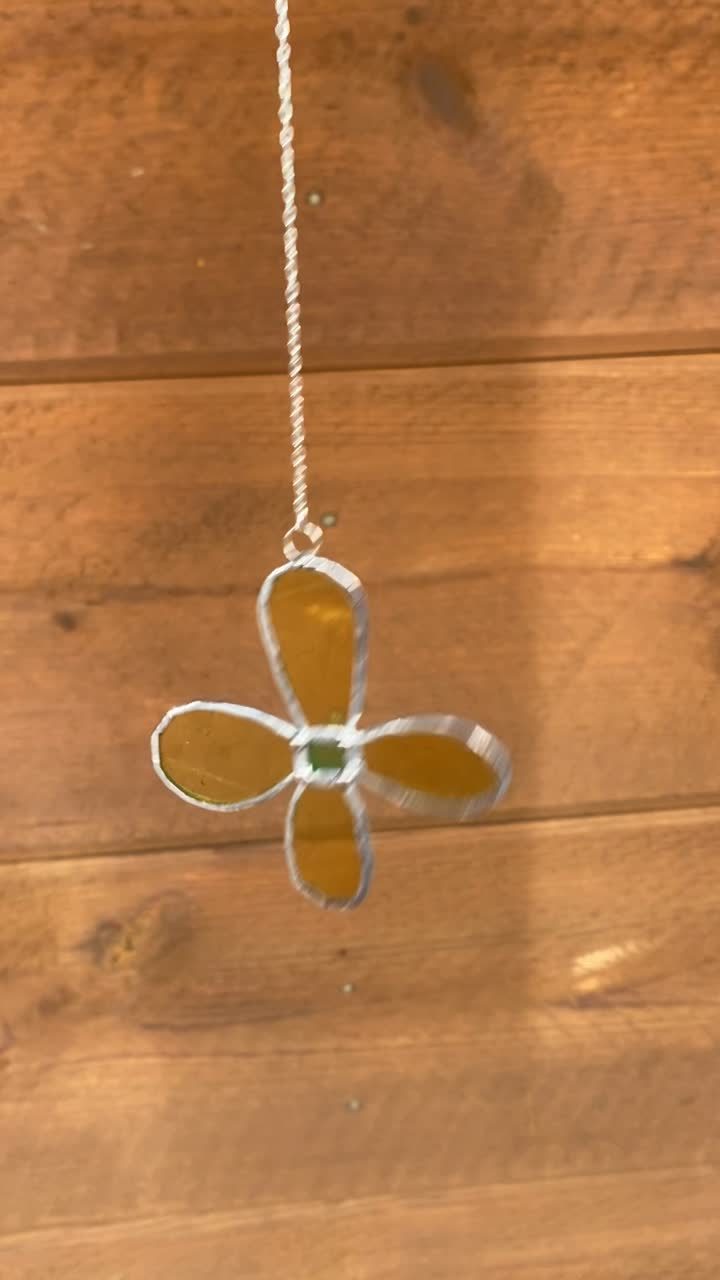 Golden flower suncatcher