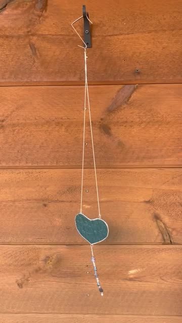 Teal heart suncatcher