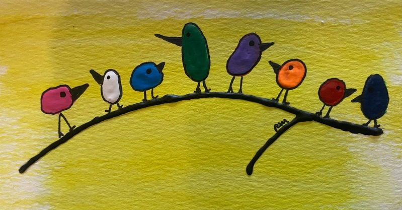 Birds on a branch: Life is better with friends