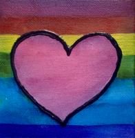Pink heart on a rainbow
